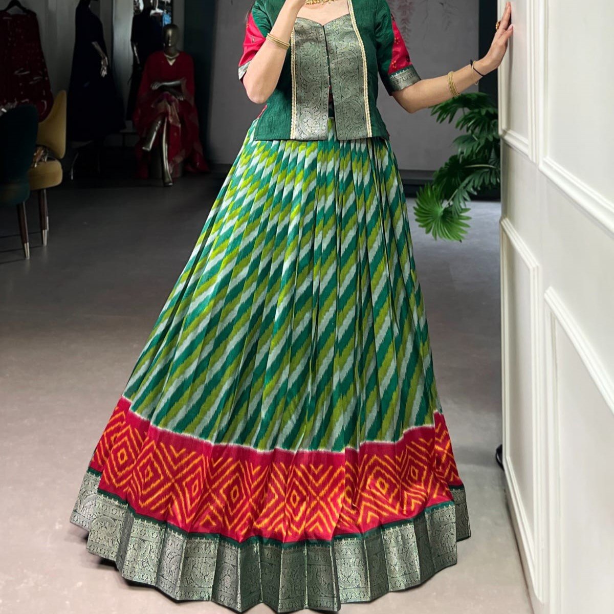 Co-ord Set Lehenga - Tasar Silk with Zari Weaving - Product Image 6