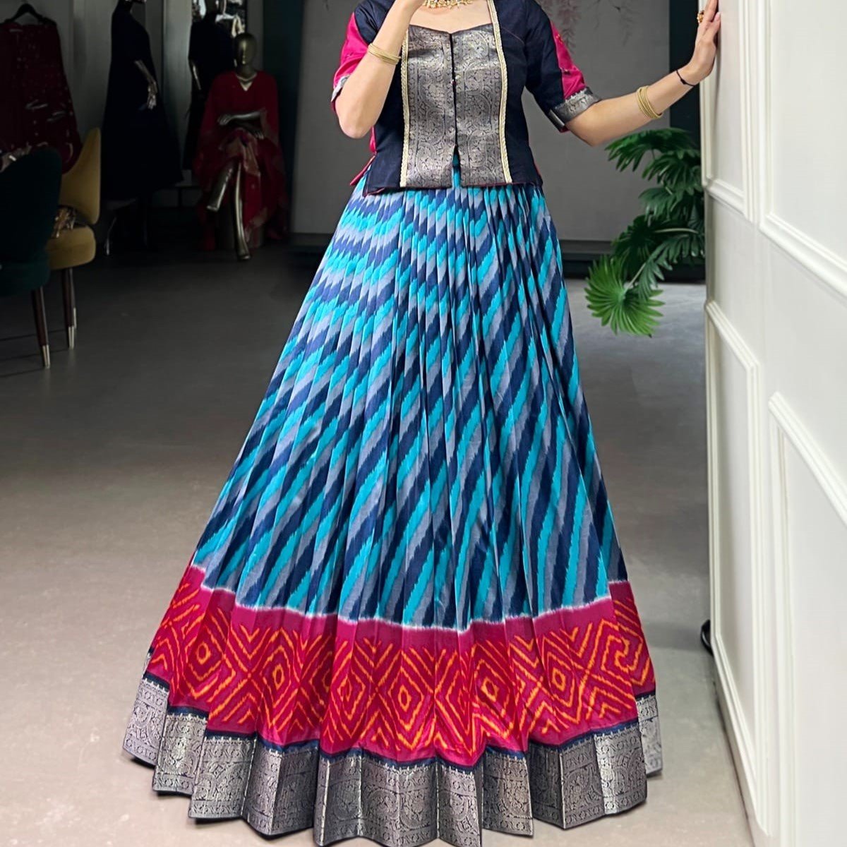 Co-ord Set Lehenga - Tasar Silk with Zari Weaving - Product Image 8