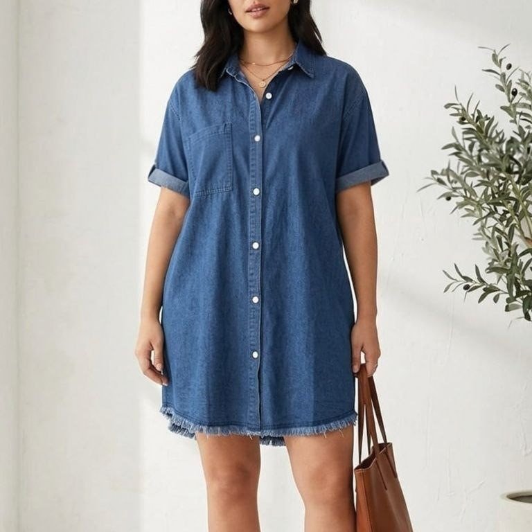 Long Denim Tunic Tops For Girls - Premium Quality - Product Image 5