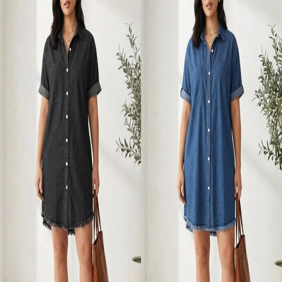 Long Denim Tunic Tops For Girls - Premium Quality - Main Product Image
